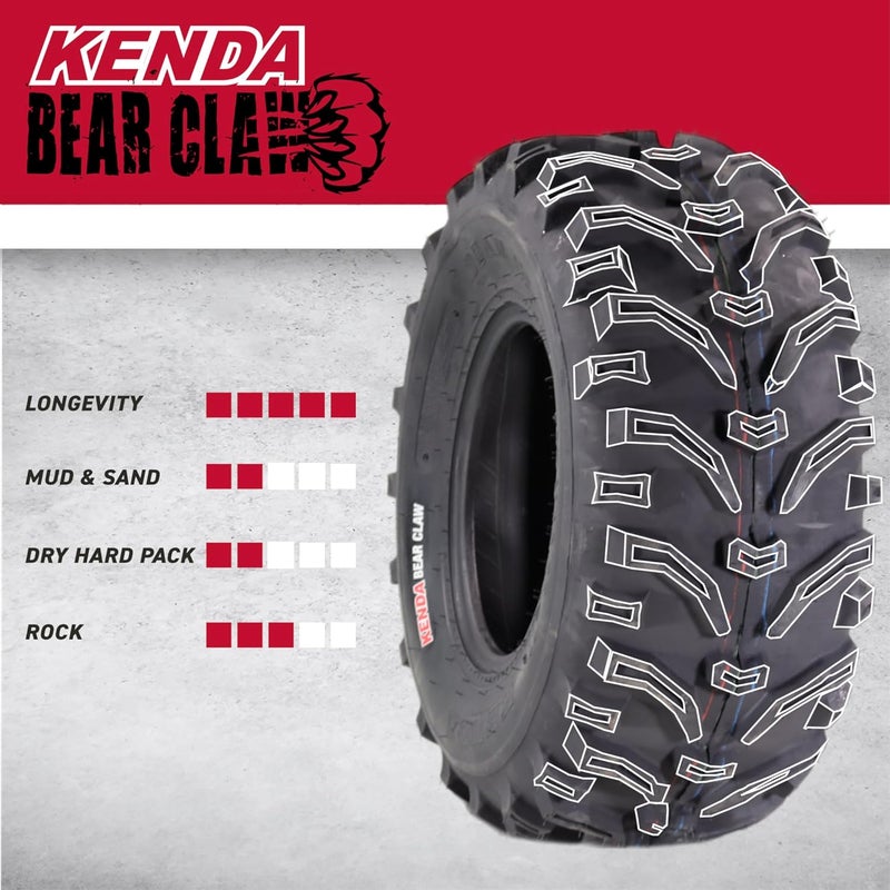 KENDA إطارات بيركلو K299-26x12-12 الأمامية أو الخلفية لجميع التضاريس (ATV)، UTV، والمركبات الجانبية (SxS) - 6 طبقات - بير كلوا 26x12x12 مع سلسلة مفاتيح (4-pack) - Image 4